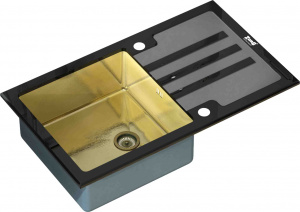 Мойка кухонная Zorg Inox Glass GL-7851-BLACK-BRONZE черное стекло Мойка кухонная Zorg Inox Glass GL-7851-BLACK-BRONZE черное стекло