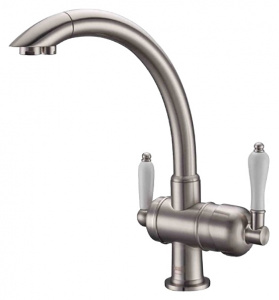 Смеситель Zorg Clean Water ZR 327 YF nickel для кухонной мойки Смеситель Zorg Clean Water ZR 327 YF nickel для кухонной мойки