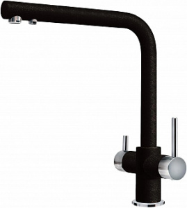 Смеситель Zorg Sanitary ZR 348 YF хром, черный металл, для кухонной мойки Смеситель Zorg Sanitary ZR 348 YF хром, черный металл, для кухонной мойки