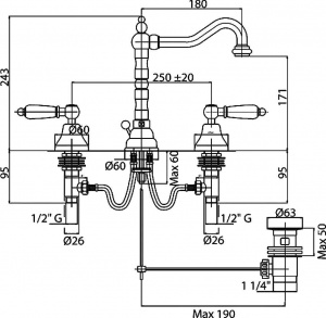 Смеситель Cezares Diamond DIAMOND-BLS2-01-Sw для раковины Смеситель Cezares Diamond DIAMOND-BLS2-01-Sw для раковины