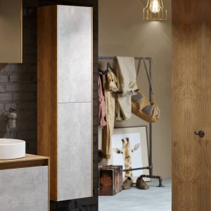 шкаф-пенал Aqwella 5 stars Mobi 35 дуб балтийский, бетон светлый шкаф-пенал Aqwella 5 stars Mobi 35 дуб балтийский, бетон светлый