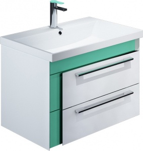 Тумба с раковиной Iddis Color Plus 60 белая, мятная Тумба с раковиной Iddis Color Plus 60 белая, мятная