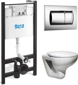 Комплект Roca Mateo 893100010 подвесной унитаз + инсталляция + кнопка Комплект Roca Mateo 893100010 подвесной унитаз + инсталляция + кнопка