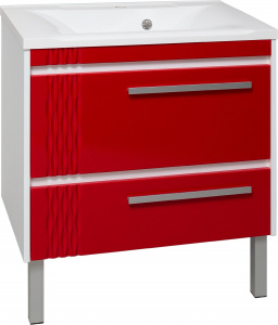 Тумба с раковиной Runo Мира 75 красная