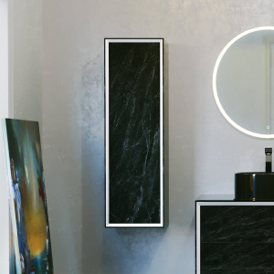 Шкаф-пенал Jorno Charm 115 черный мрамор