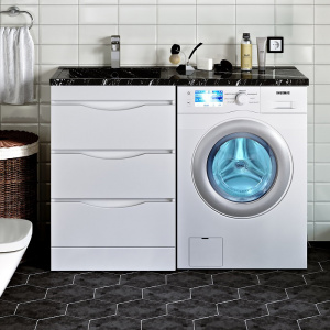 Тумба с раковиной Runo Орион 60 раковина черный мрамор, под стиральную машину Тумба с раковиной Runo Орион 60 раковина черный мрамор, под стиральную машину