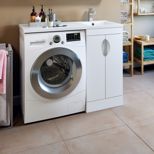 Тумба с раковиной Runo Лира 45 под стиральную машину Тумба с раковиной Runo Лира 45 под стиральную машину