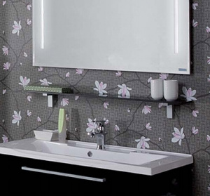 Полка Акватон 100 стеклянная черная Полка Акватон 100 стеклянная черная