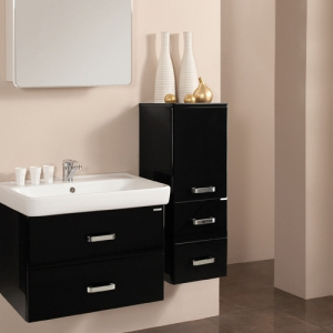 Шкаф-пенал Акватон Америна чёрный малый Шкаф-пенал Акватон Америна чёрный малый