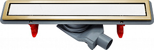 Душевой лоток Pestan Confluo Premium White Glass Gold Line 300 белое стекло/позолоченная сталь