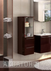 Шкаф-пенал Акватон Севилья гранат низкий