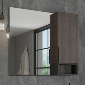 Зеркало-шкаф Comforty Франкфурт 90, дуб шоколадно-коричневый