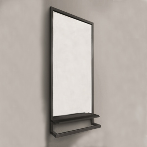 Зеркало Jorno Steal 50 с полкой и полотенцедержателем