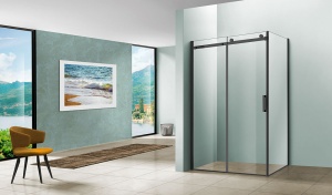 Душевой уголок Vincea Como VSR-1C9012CLB 120х90 черный, стекло прозрачное