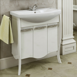 Тумба с раковиной Comforty Венеция 80 белый глянец Тумба с раковиной Comforty Венеция 80 белый глянец