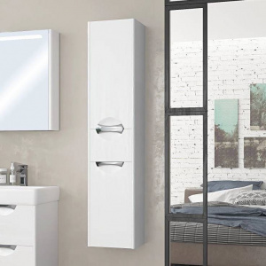 Шкаф-пенал Акватон Сильва L дуб полярный, с бельевой корзиной Шкаф-пенал Акватон Сильва L дуб полярный, с бельевой корзиной