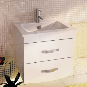 Тумба с раковиной Comforty Лаура 60-2 белый глянец Тумба с раковиной Comforty Лаура 60-2 белый глянец