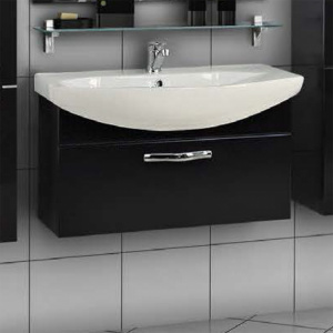 Тумба с раковиной Акватон Ария 80 черный глянец Тумба с раковиной Акватон Ария 80 черный глянец