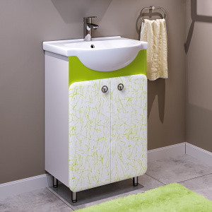 Тумба с раковиной Runo Капри 55 салатовая Тумба с раковиной Runo Капри 55 салатовая