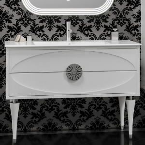 Тумба с раковиной Opadiris Ибица 120 белая, фурнитура хром Тумба с раковиной Opadiris Ибица 120 белая, фурнитура хром