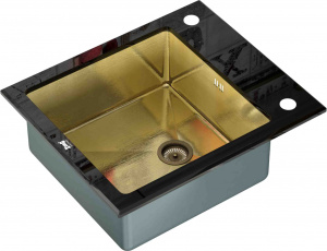 Мойка кухонная Zorg Inox Glass GL-6051-BLACK-BRONZE черное стекло Мойка кухонная Zorg Inox Glass GL-6051-BLACK-BRONZE черное стекло