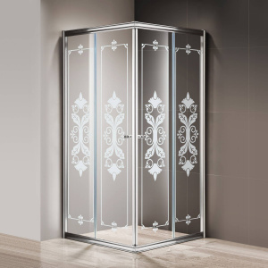 Душевой уголок Cezares Giubileo-A-2-100 стекло с узором, хром Душевой уголок Cezares Giubileo-A-2-100 стекло с узором, хром