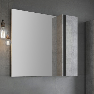 Зеркало-шкаф Comforty Эдинбург 90 бетон светлый