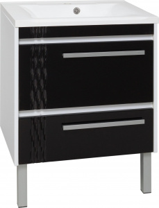 Тумба с раковиной Runo Мира 65 черная Тумба с раковиной Runo Мира 65 черная