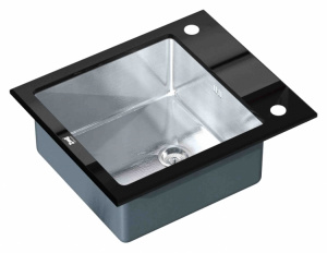 Мойка кухонная Zorg Inox Glass GL-6051-BLACK черное стекло