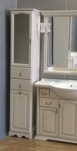 Шкаф-пенал Opadiris Риспекто 40 L слоновая кость, с бельевой корзиной Шкаф-пенал Opadiris Риспекто 40 L слоновая кость, с бельевой корзиной