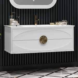 Тумба с раковиной Opadiris Ибица 120 подвесная, фурнитура золото Тумба с раковиной Opadiris Ибица 120 подвесная, фурнитура золото