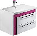 Тумба с раковиной Iddis Color Plus 70 белая, розовая