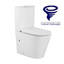 Унитаз-компакт PRATO Рим CO-6093A напольный торнадо с микролифтом, с сиденьем дюропласт