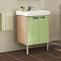 Тумба с раковиной Акватон Йорк 60 салатовый/дуб сонома