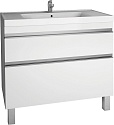 Тумба с раковиной Dreja Grace Plus 90 c опорами, белый глянец