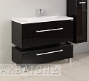 Тумба с раковиной Акватон Мадрид 100 черная с ящиком