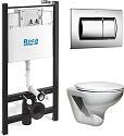 Комплект Roca Mateo 893100010 подвесной унитаз + инсталляция + кнопка