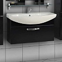 Тумба с раковиной Акватон Ария 80 черный глянец