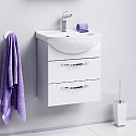 Тумба с раковиной Aqwella Allegro 50 с 2 ящиками